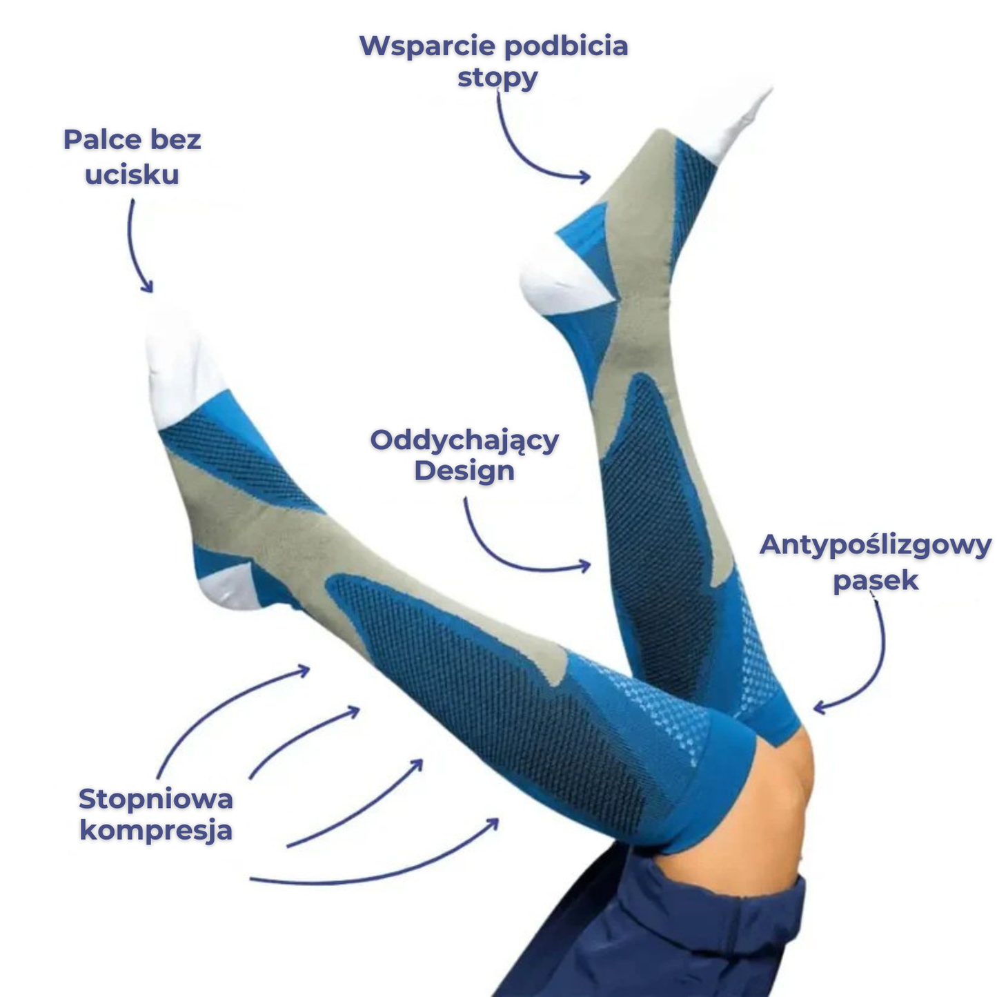 Skarpety uciskowe Nurandi wspomagające regenerację nóg